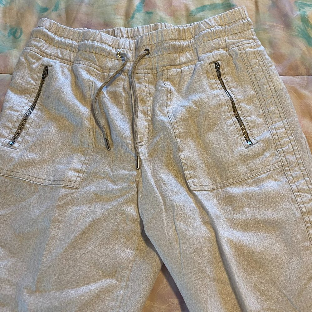 Athleta Cream Linen Jogger